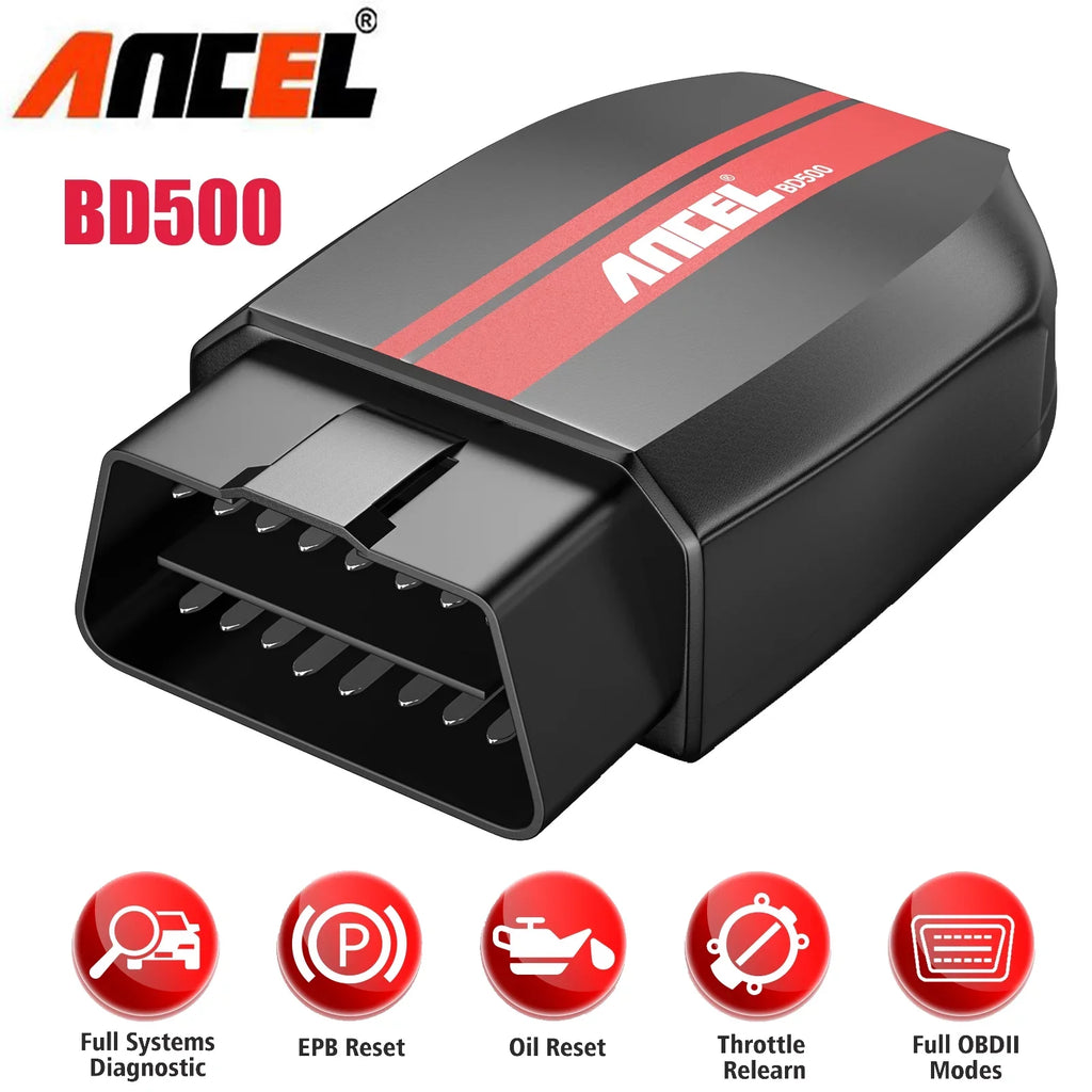 Ancel BD500 Wireless Car Scanner Fits VW Audi Skoda Seat VAG Vehicles Bluetooth OBD2 Scanner Code Reader Check All Systems Oil Reset EPB Reset Throttle Learning Automotive Diagnostic Scan Tool