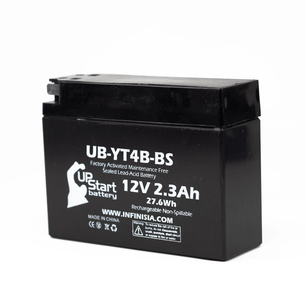 3-Pack UpStart Battery Replacement 2008 Yamaha SR400 400CC Factory Activated, Maintenance Free, Motorcycle Battery - 12V, 2.3Ah, UB-YT4B-BS