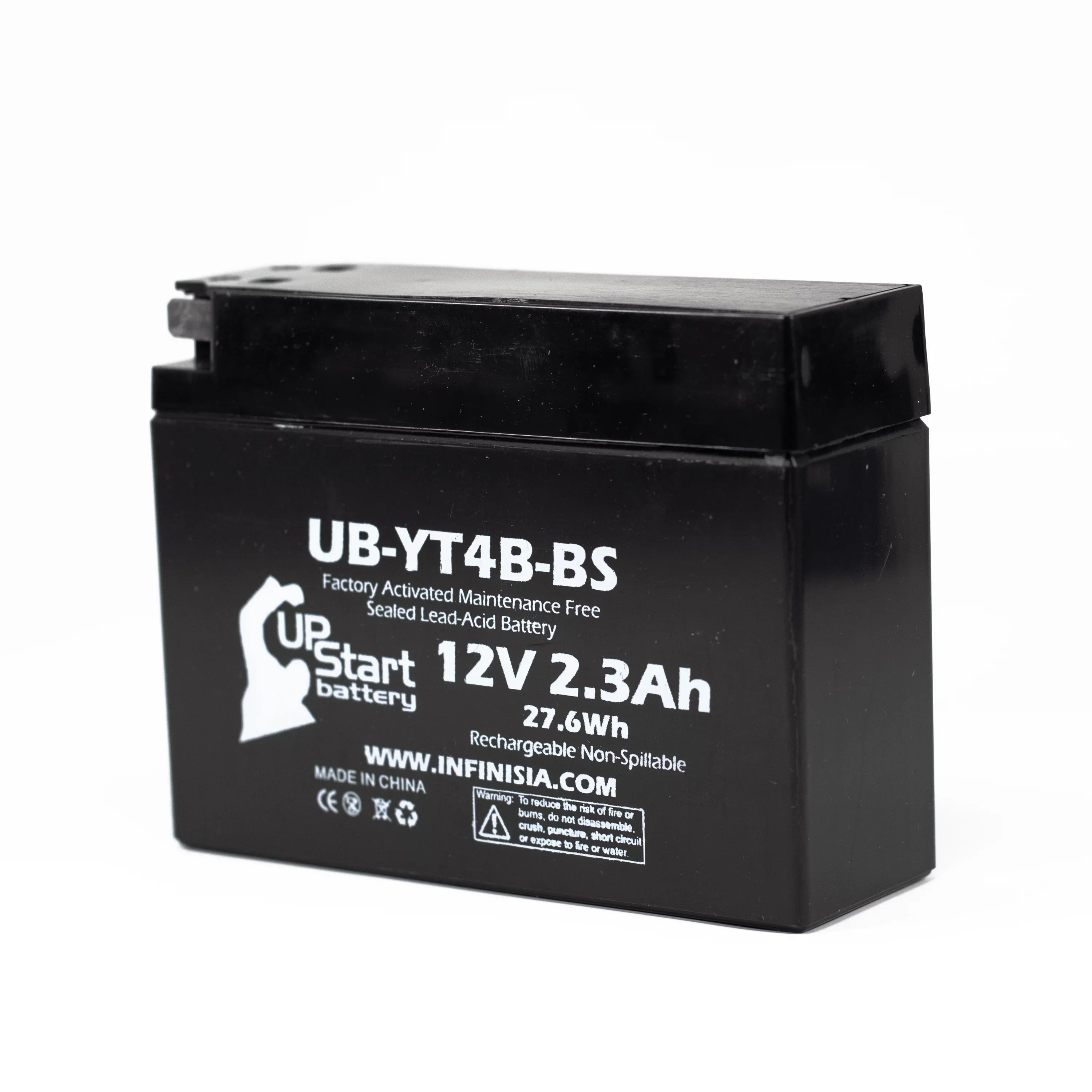 3-Pack UpStart Battery Replacement 2008 Yamaha SR400 400CC Factory Activated, Maintenance Free, Motorcycle Battery - 12V, 2.3Ah, UB-YT4B-BS