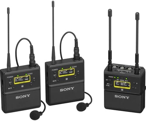 Sony UWP-D27 2-Person Camera-Mount Wireless Omni Lavalier Microphone System (UC25: 536 to 608 MHz) with 6Ave Cleaning Kit