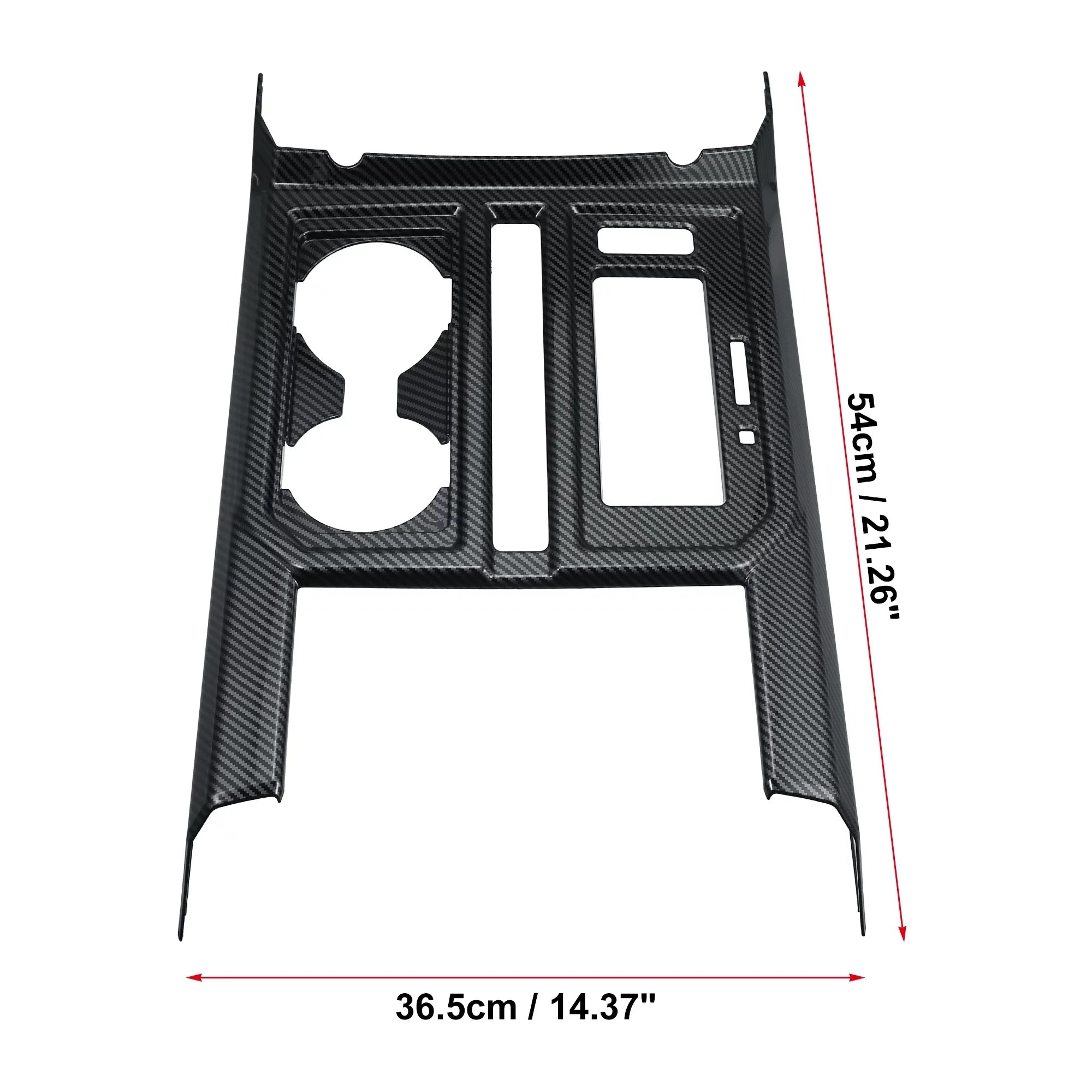 Carbon Fiber Pattern Car Center Console Gear Shift Cup Holder Trim Shield Ford F-150 2015 2016 2017 2018 2019 Black