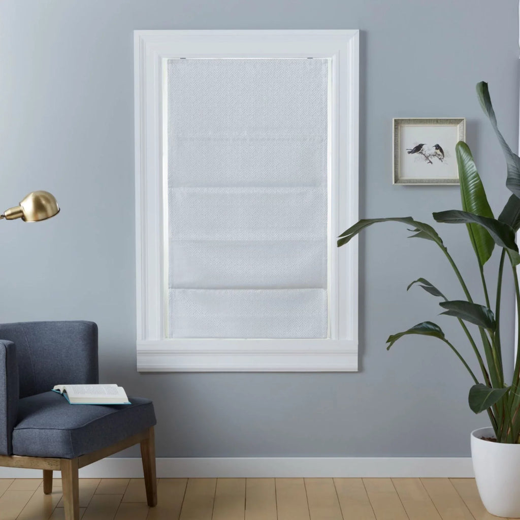 Exclusive Home Esme Total Blackout Roman Shade, 31"x64", White