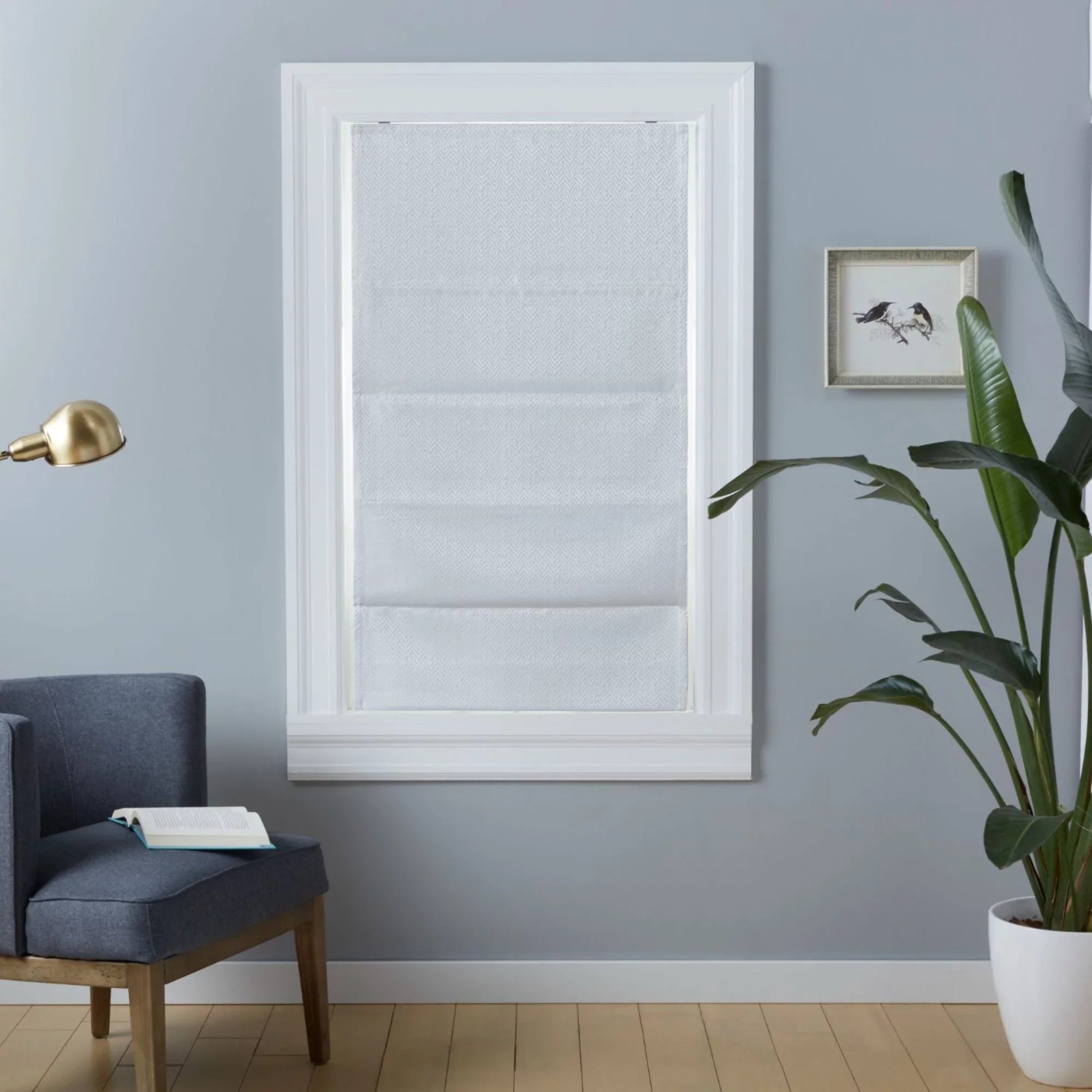 Exclusive Home Esme Total Blackout Roman Shade, 31"x64", White