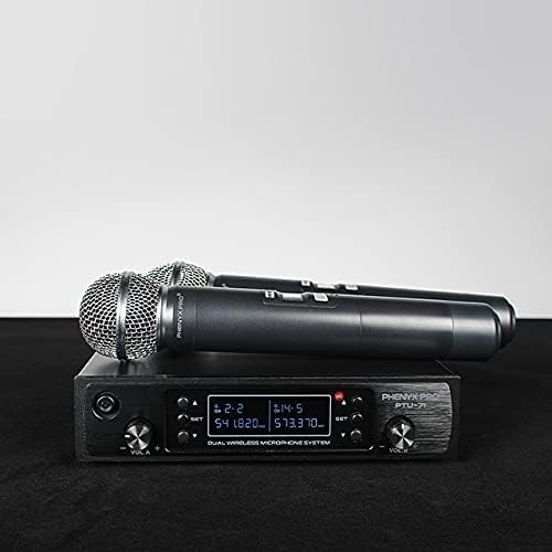 Phenyx Pro Dual UHF Auto Scan Handheld Wireless Microphone System PTU-71-2H