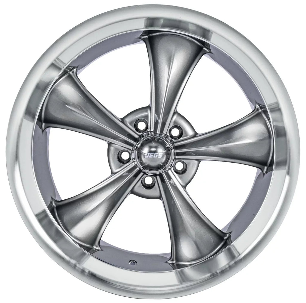 JEGS 681339 Resto-Rod Wheel Size: 20 x 8.5 Bolt Pattern: 5 x 4.75 Back Spacing: