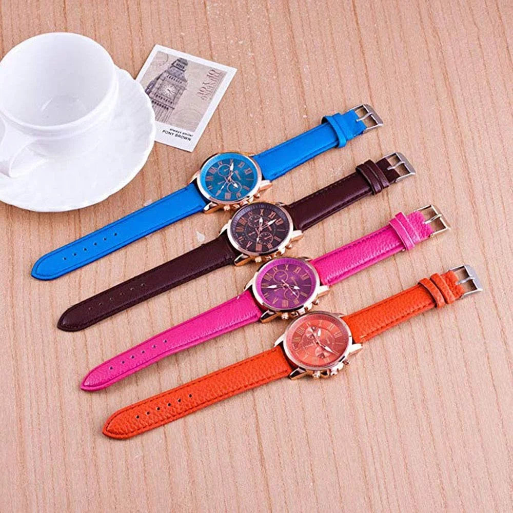 Weicam Wholesale Watches 10 Pack Fashion Ladies Women PU Leather Assorted Wrist Watch Set Roman Numerals Analog Quartz Men Unisex Girls