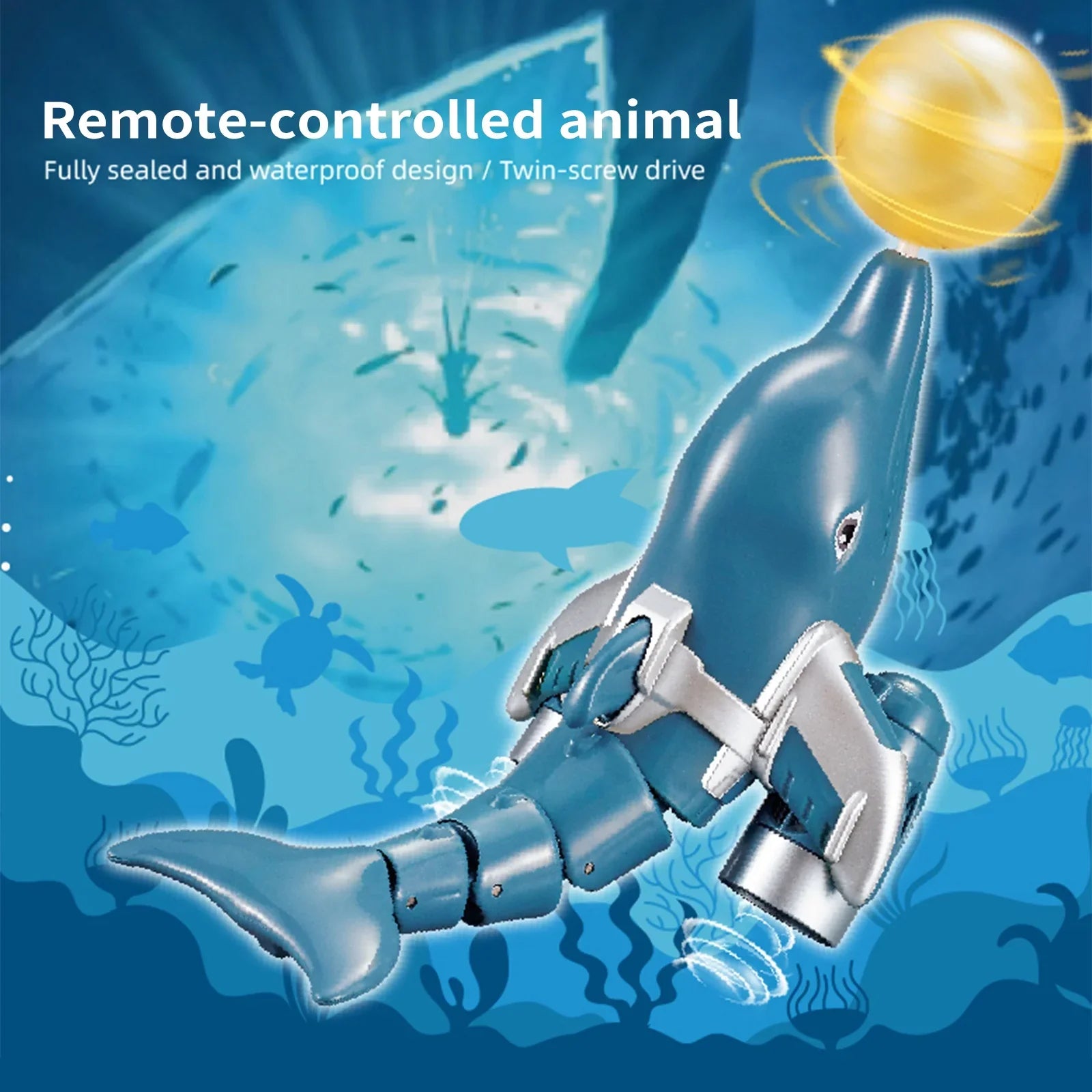 Remote Craft Head Water Waterproof Animal Craft Remote Water Remote Vessel Head Ball Head Click Water Dolphin Toy Kids Pool Ship Waterproof /one Animal River Pool Toy Kids