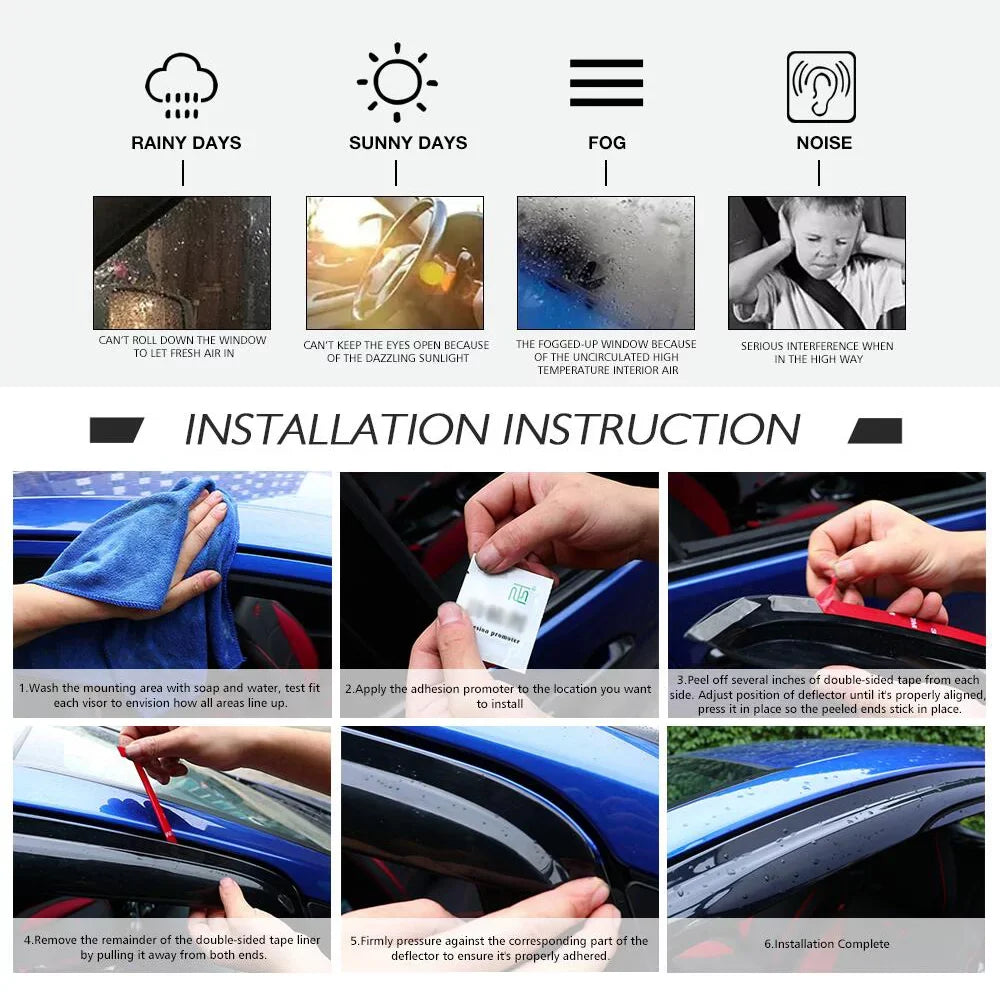 Ikon Motorsports with 14-23 Mitsubishi Mirage Hatchback Acrylic Window Visors Vent Windshield Deflector Rain Guard 4Pc Set Outside Mount 2014 2015 2016 2017 2018 2019 2020 2021