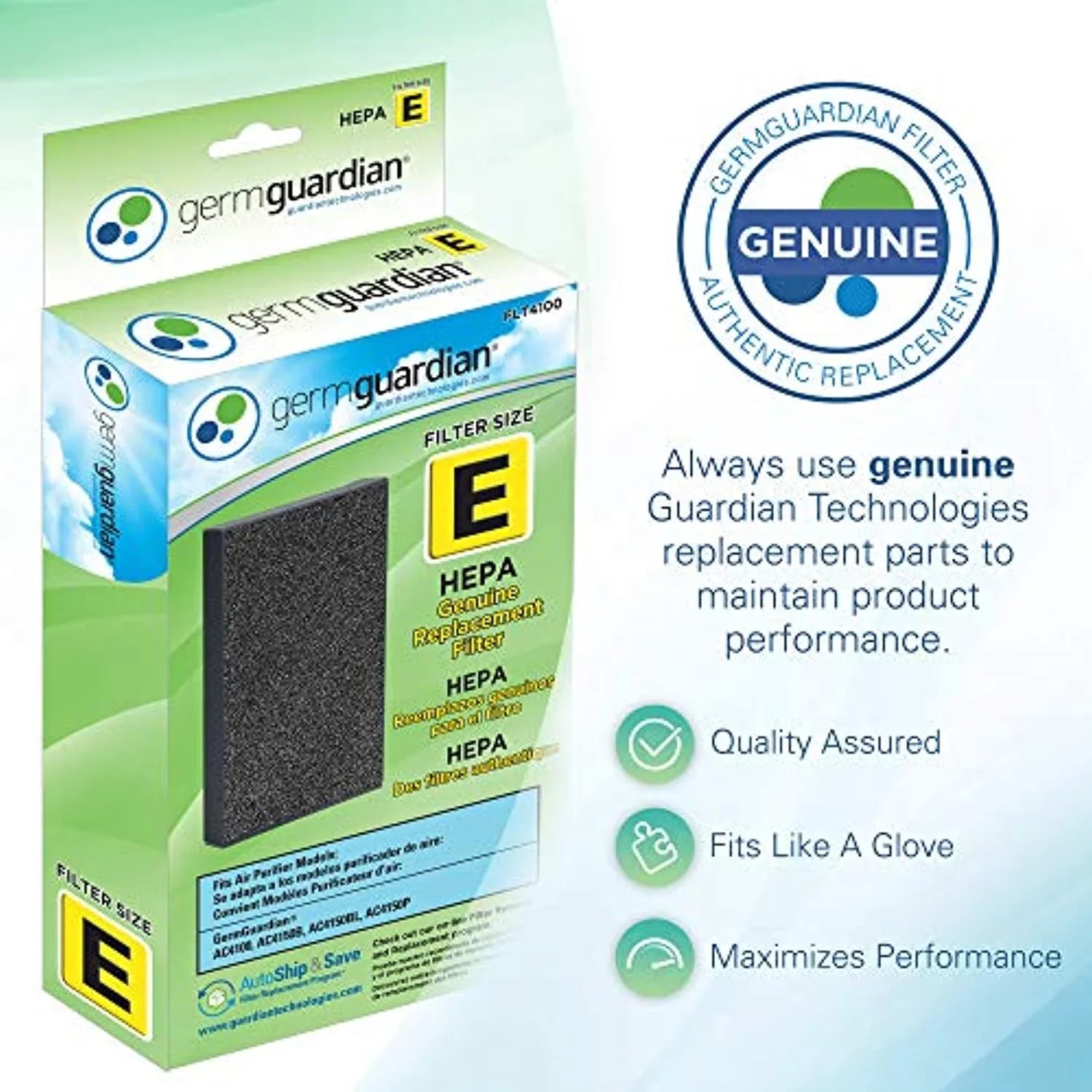 Germ Guardian® HEPA GENUINE Replacement Filters Air Purifier, FLT41002PK