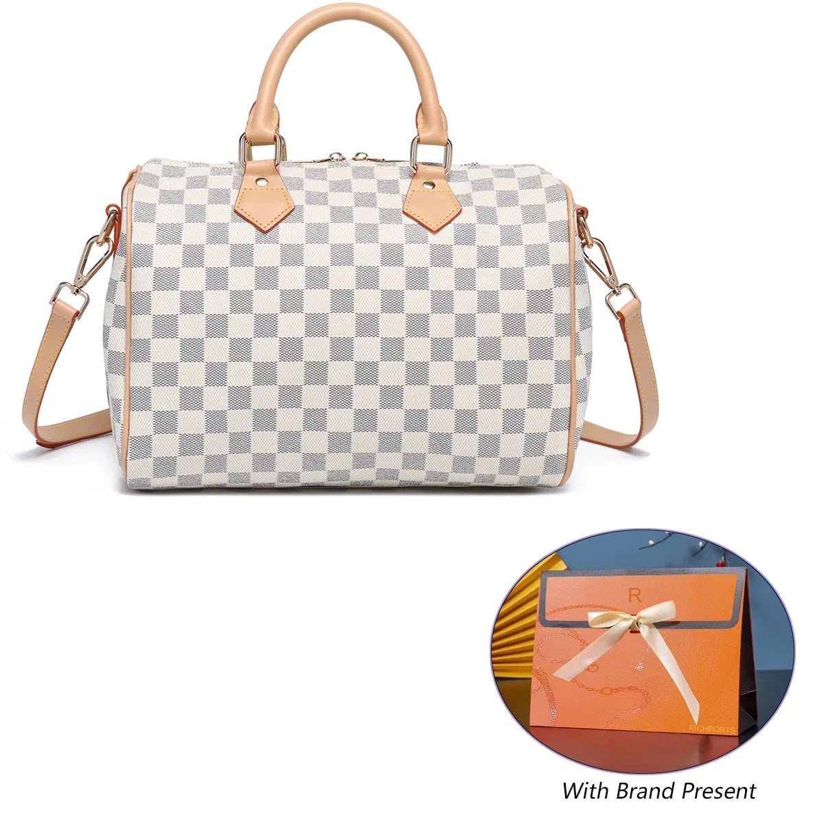 RICHPORTS Checkered Shoulder Bags Fashion Handbags For Womens