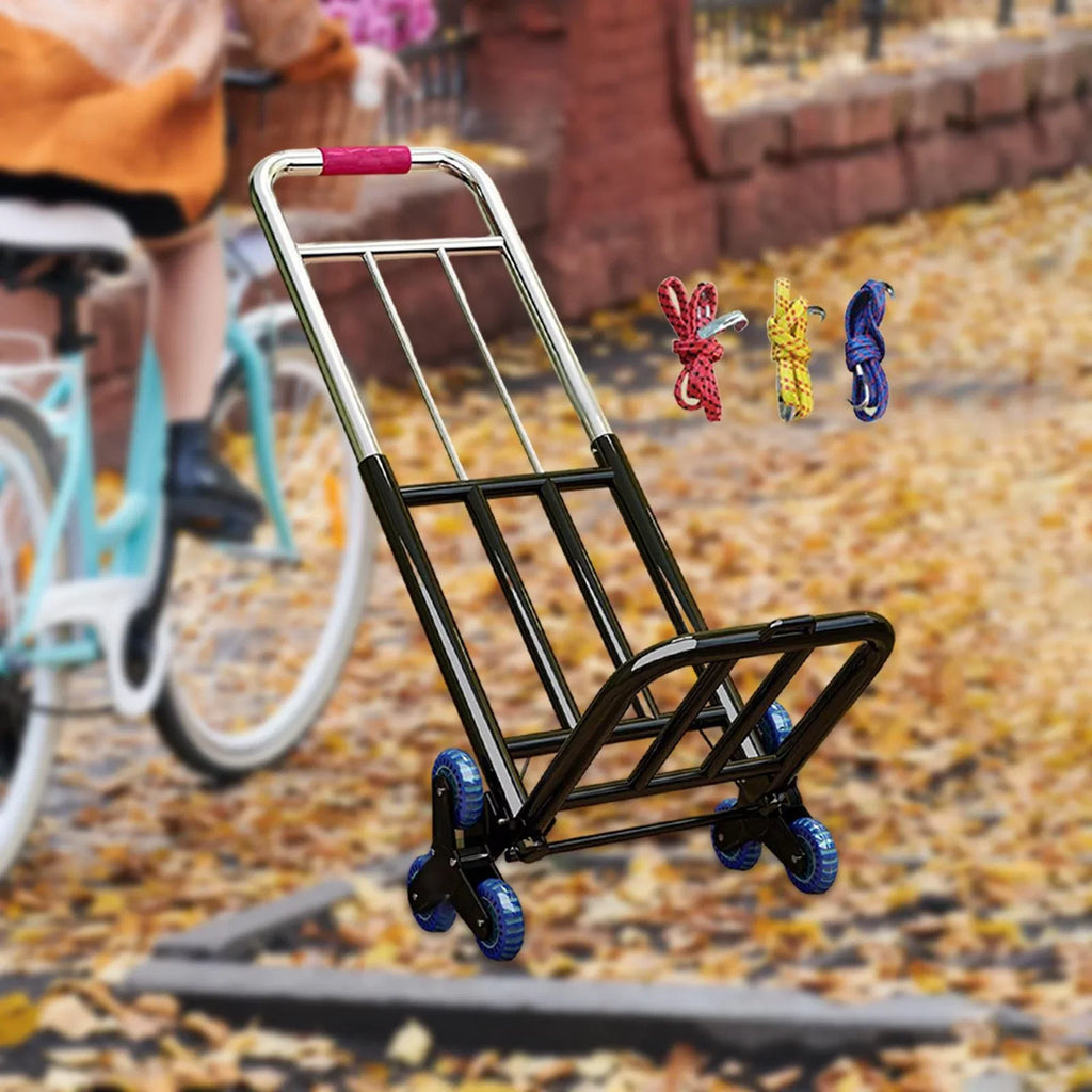 Foldable Hand Trolley Adjustable Handle Portable Adjustable Luggage Handcart 28mm Diameter