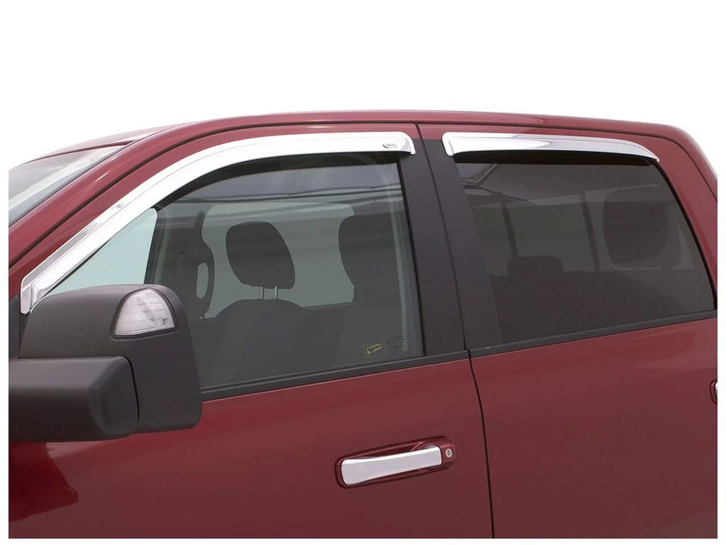 Auto Ventshade (AVS) by RealTruck Outside Mount Front Window Ventvisor 2Pc - Chrome with Select: 2017-2019 Nissan Titan Xd, 2021 Nissan Titan Sv/Sl/Platinum Reserve