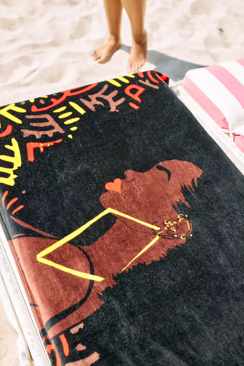Pardon My Fro Harlem Black Large Plush Cotton Beach Towel Women 30" x 60", 1 Piece