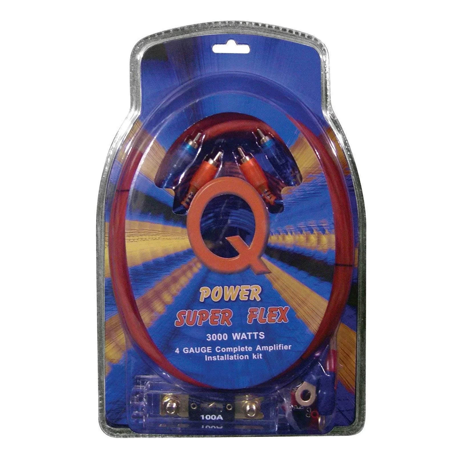 QPower Super Flex 4-Gauge 3000-watt Car Audio Amplifier Wiring Kit, 2 Pack