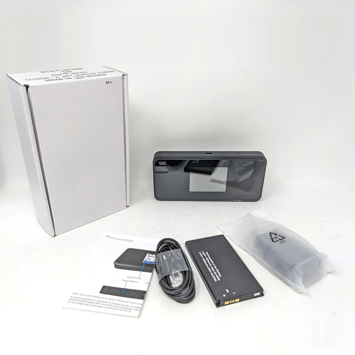 Pre-Owned Inseego MiFi M2000 5G and 4G LTE Hotspot WiFi 6 Technology For T-Mobile - Black (Like New)