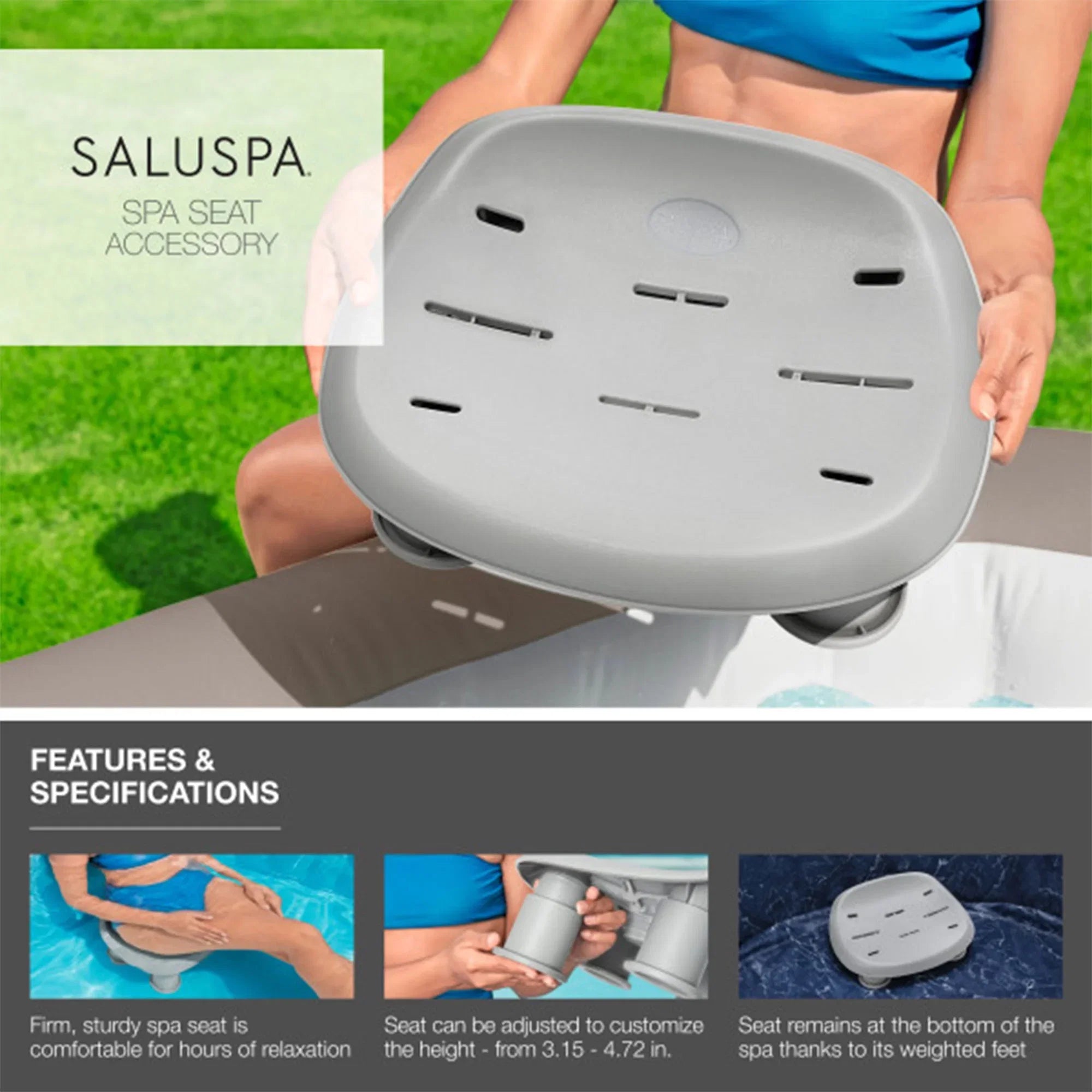 Bestway SaluSpa Hawaii AirJet Hot Tub w/4 Bestway SaluSpa Pool Seat