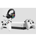 Microsoft Xbox One X 1TB Gaming Console White with 2 Controller Included BOLT AXTION Bundle Like New