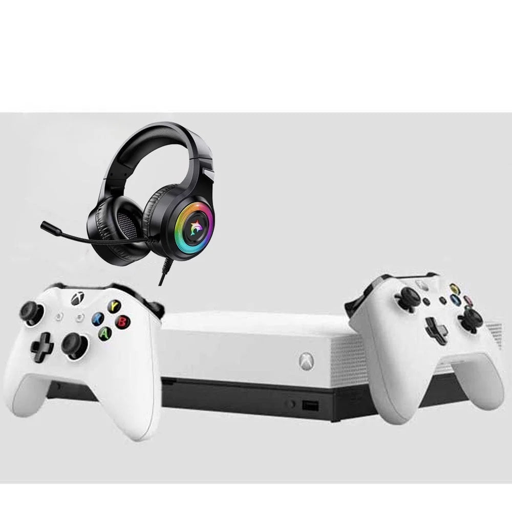 Microsoft Xbox One X 1TB Gaming Console White with 2 Controller Included BOLT AXTION Bundle Like New
