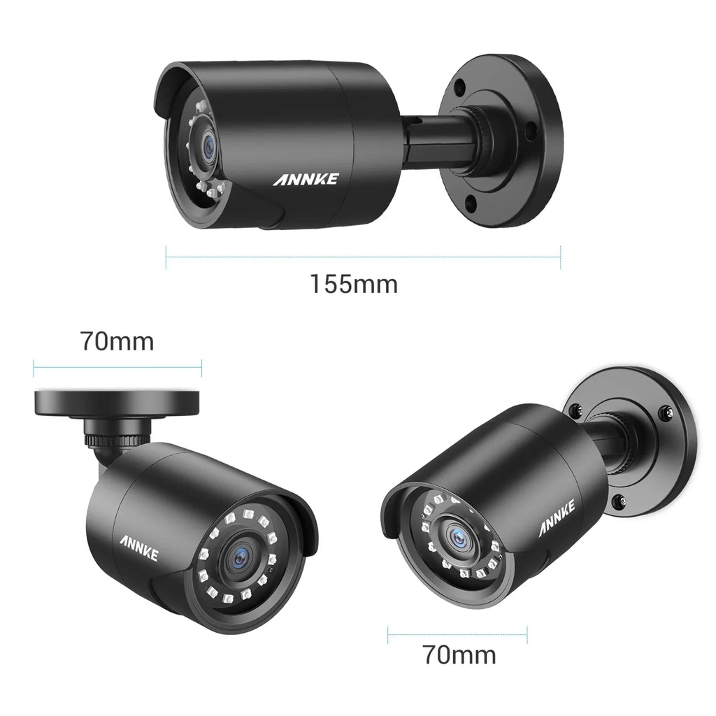 ANNKE 4 Pack 1080P HD TVI Home Security Camera Outdoor Indoor, 1920TVL, IP66 Waterproof, Night/Day Vision, Surveillance CCTV Bullet Camera