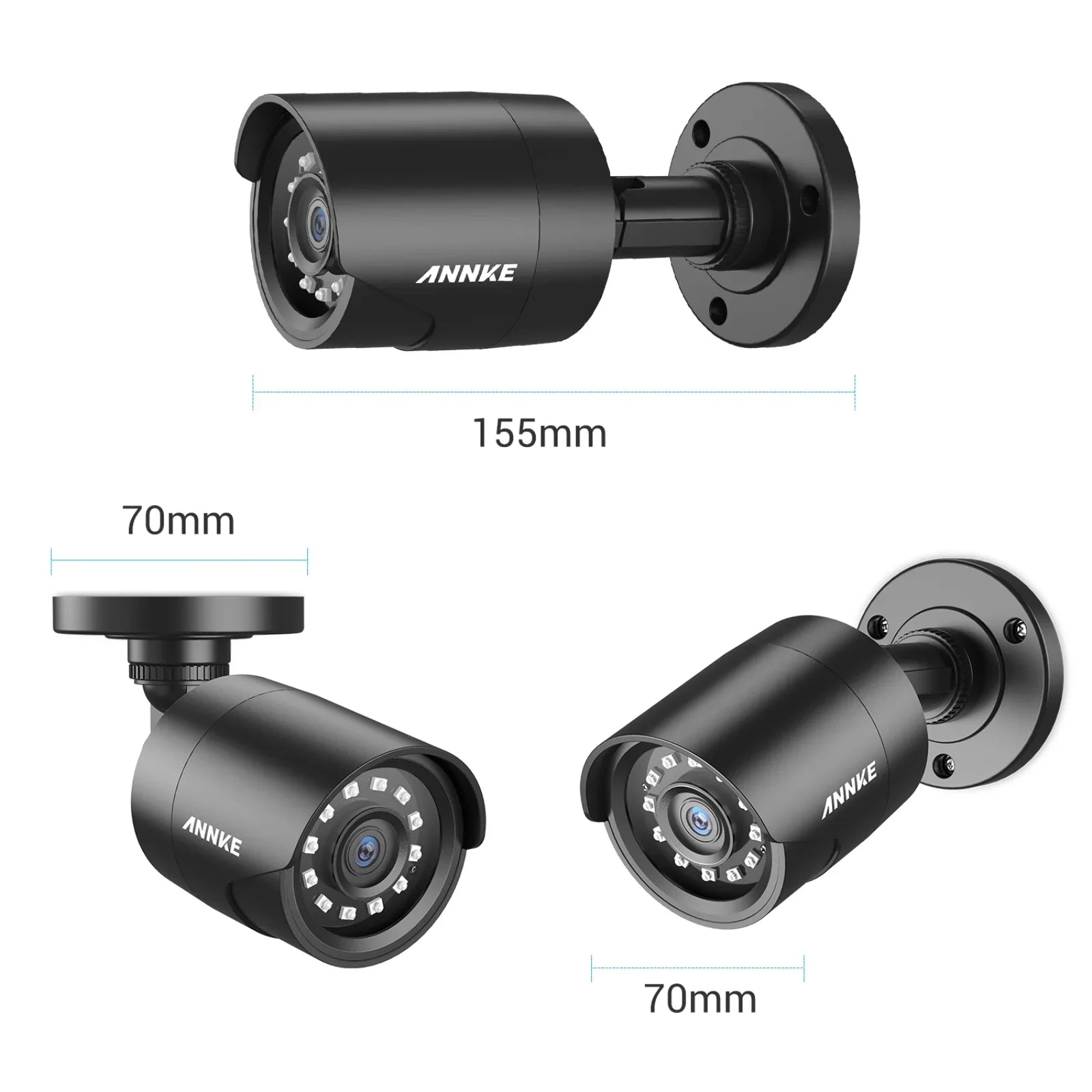 ANNKE 4 Pack 1080P HD TVI Home Security Camera Outdoor Indoor, 1920TVL, IP66 Waterproof, Night/Day Vision, Surveillance CCTV Bullet Camera