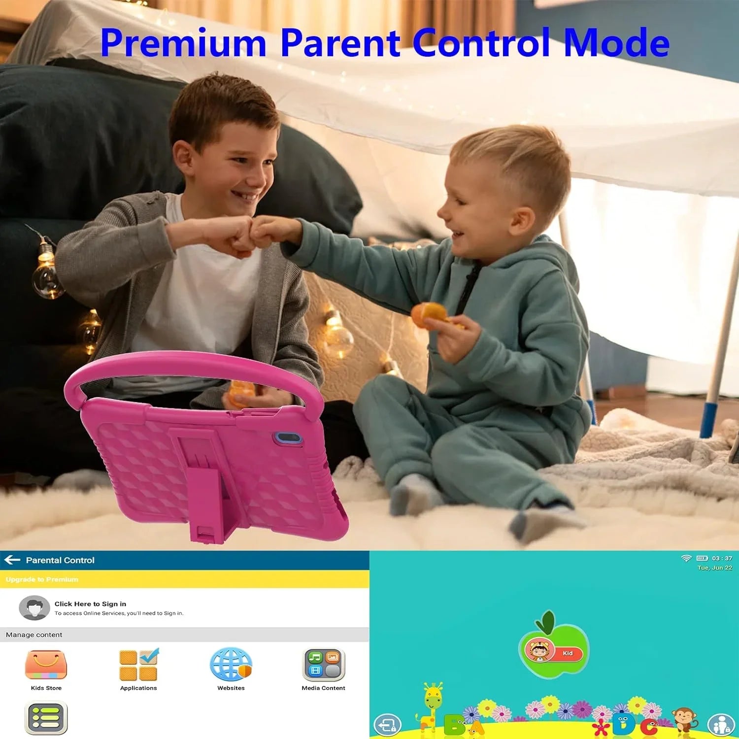 Kids Tablet 7 inch Tablet Kids WiFi Kids Tablets 32G Android 11 Dual Camera Educational Games Parental Control, Toddler Tablet with Kids Software Pre-Installed Kid-Proof YouTube Netflix