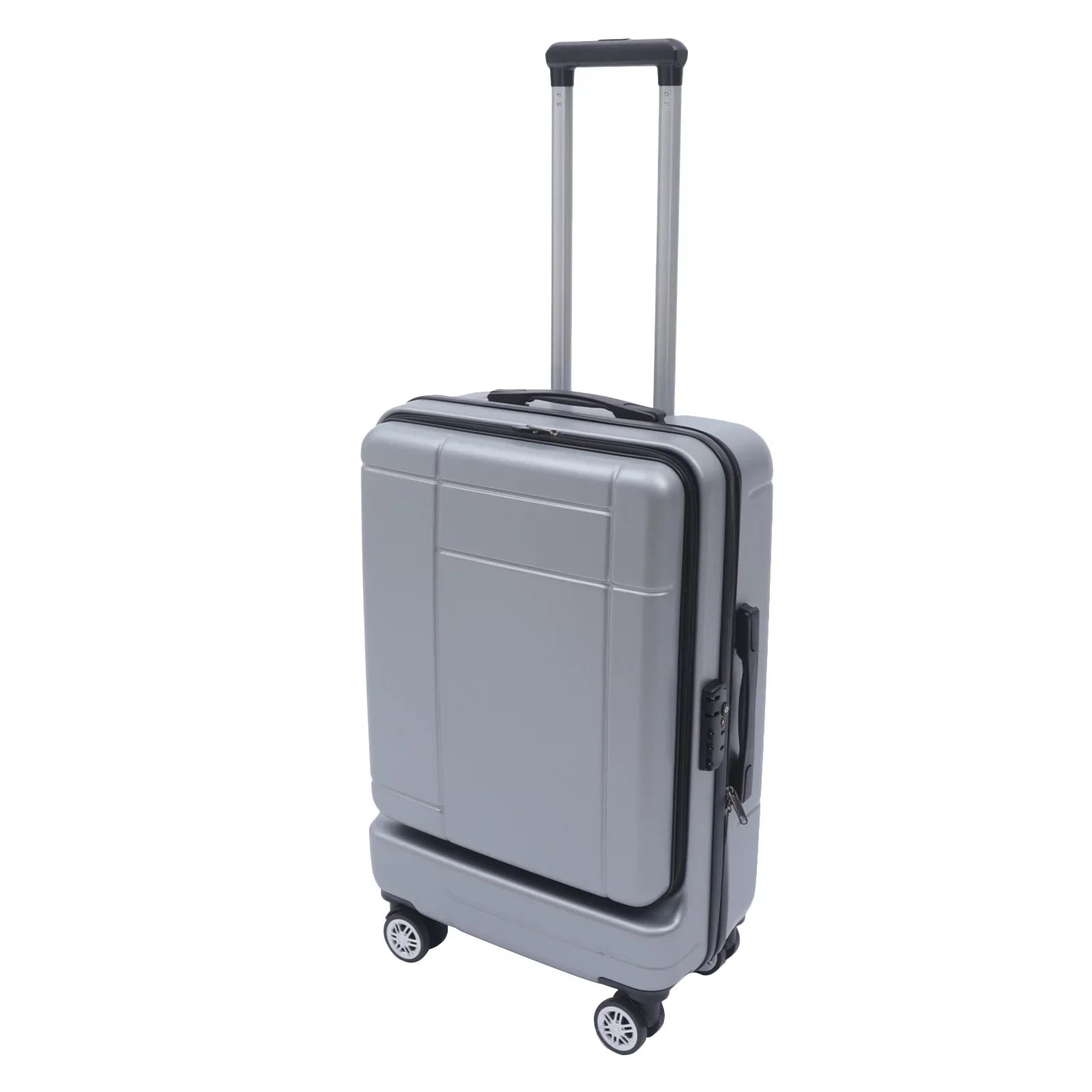 Wuzstar 24" Traveling Luggage PC+ABS Luggage Bags with TSA Lock Resilient Spinner Wheels Hardside Carry On Suitcase , Silver