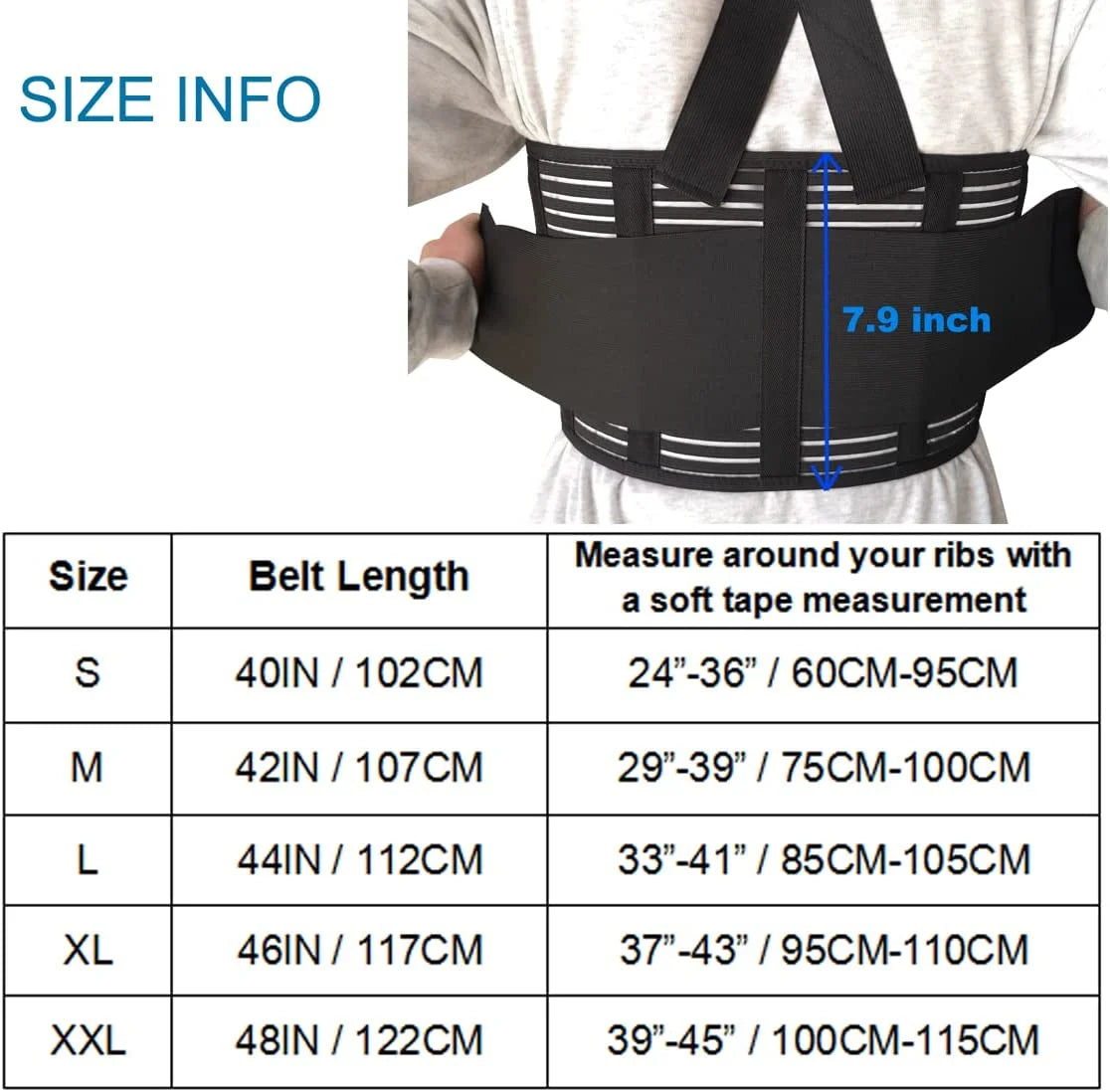 Solmyr Rib and Chest Support Brace, Broken Rib Brace, Breathable Rib Belt Sore or Bruised Ribs Support, Sternum Injuries, Dislocated Ribs Protection, Pulled Muscle Pain (L/XL)