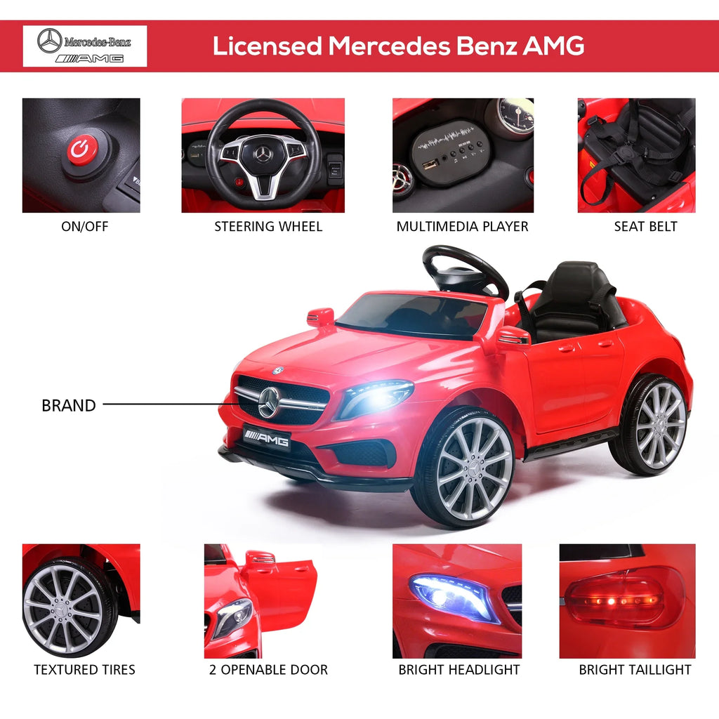TOBBI 6V Licensed Mercedes Benz Kids Ride on Car W/ Remote Control Lights Music Age 3-6 Child, Red