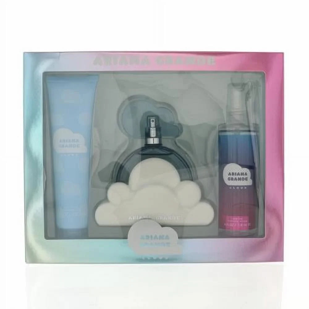 Ariana Grande Cloud , 3 Pc Gift Set 3.4oz EDP Spray, 3.4oz Body Souffle, 4oz Body Mist