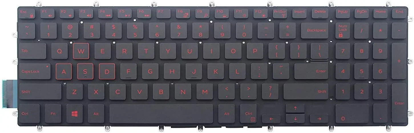 New US Red Font English Backlit Laptop Keyboard (Without palmrest) Replacement Dell G3 15 3590 G3 3579 G3 3779 G5 15 5590 G7 15 7588 17 7790 G7 15 7590 G5 15 5587 Light Backlight