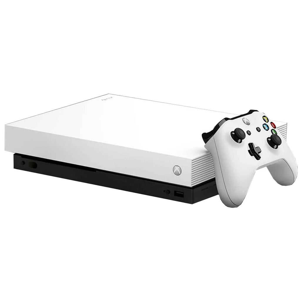 Microsoft Xbox One X 1TB Gaming Console White with 2 Controller Included BOLT AXTION Bundle Like New