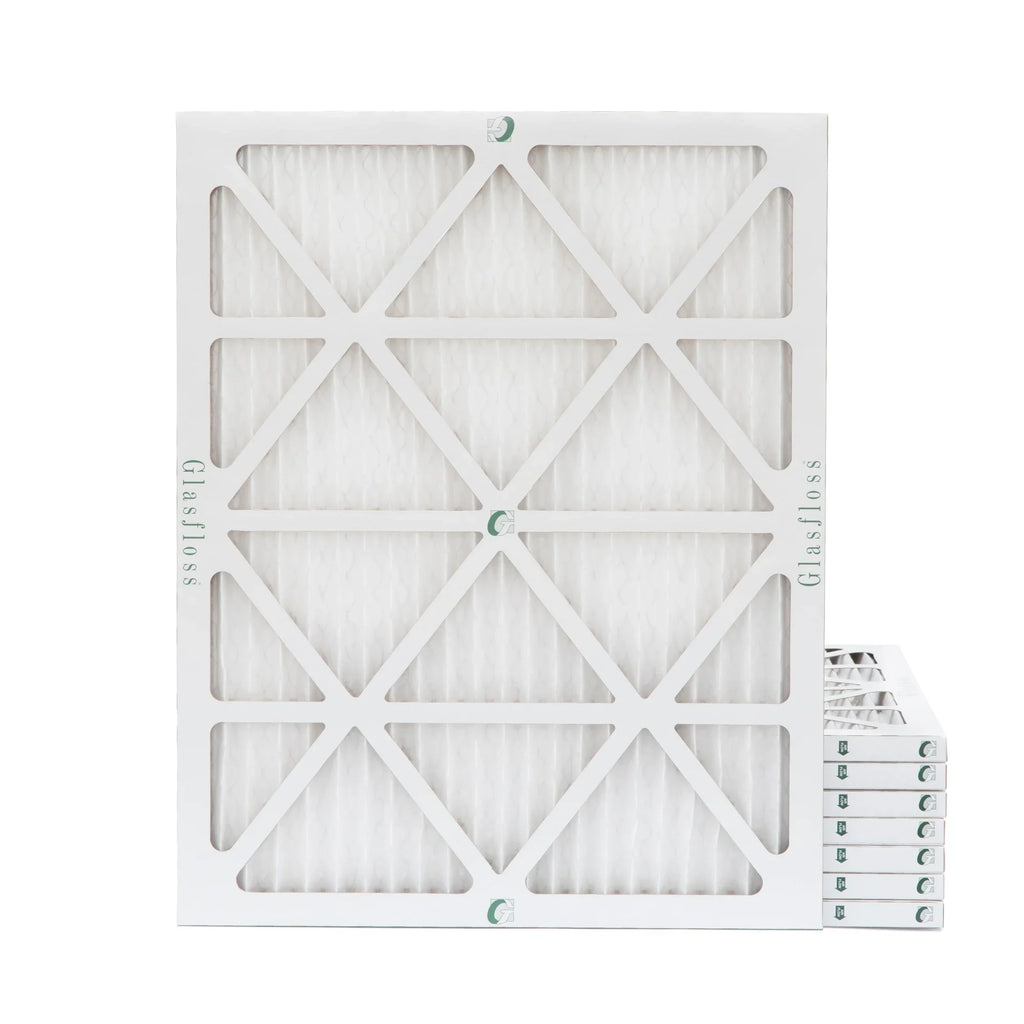 20x25x1 MERV 10 Pleated AC Furnace Air Filters by Glasfloss Industries. ( 8 Pack ) Exact Size: 19-1/2 x 24-1/2 x 7/8