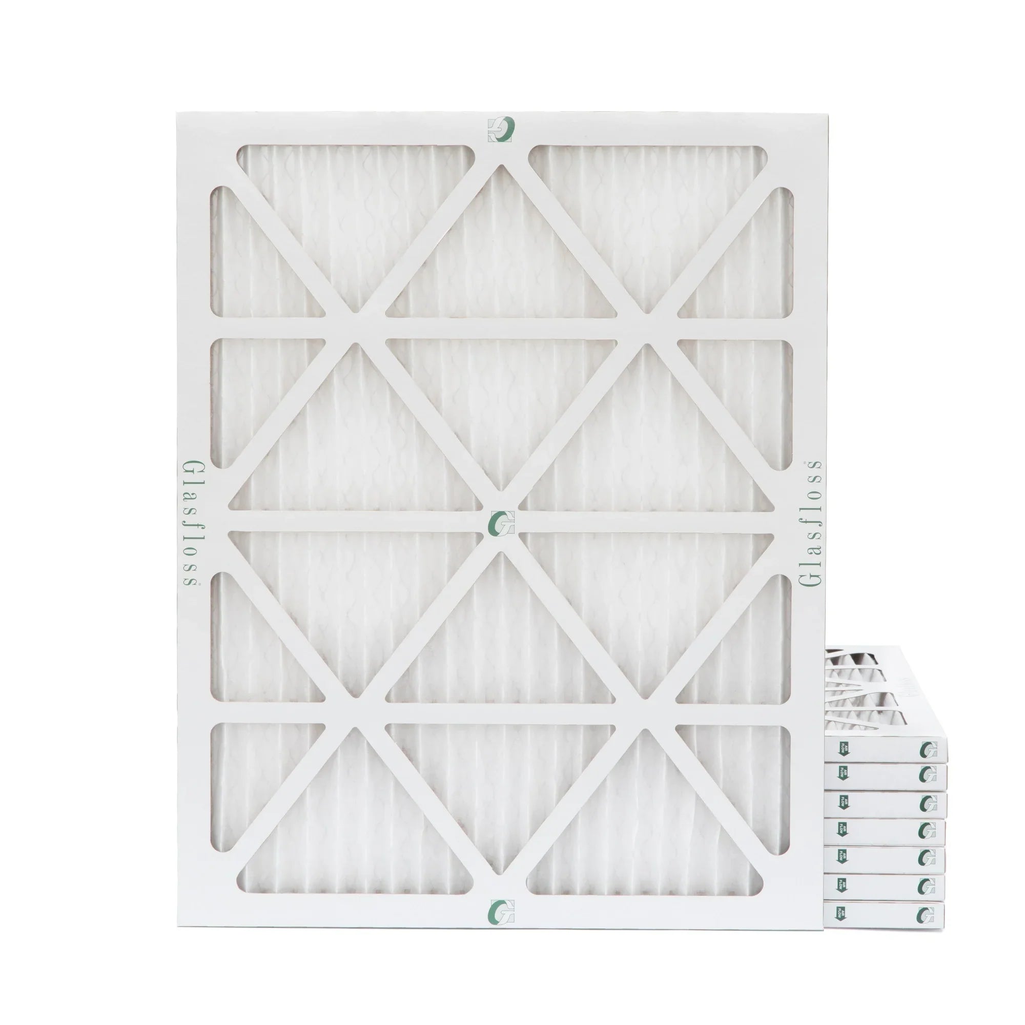 20x25x1 MERV 10 Pleated AC Furnace Air Filters by Glasfloss Industries. ( 8 Pack ) Exact Size: 19-1/2 x 24-1/2 x 7/8