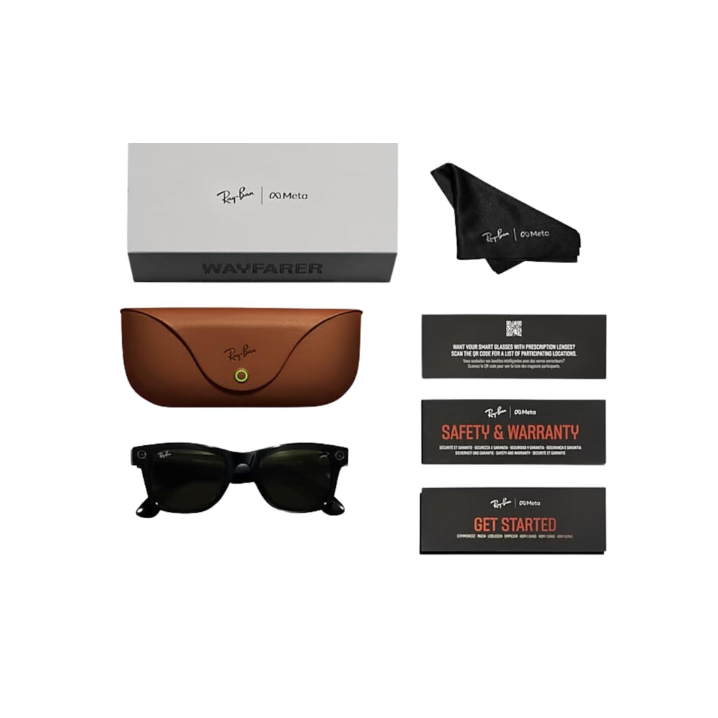 Ray-Ban Meta (Gen 1), Wayfarer, Large Matte Black | Smart AI Glasses for Men, Women â 12 MP Camera, Open-Ear Speakers, Video Recording, Bluetooth â TransitionsÂ® Clear Lenses â Wearable Technology