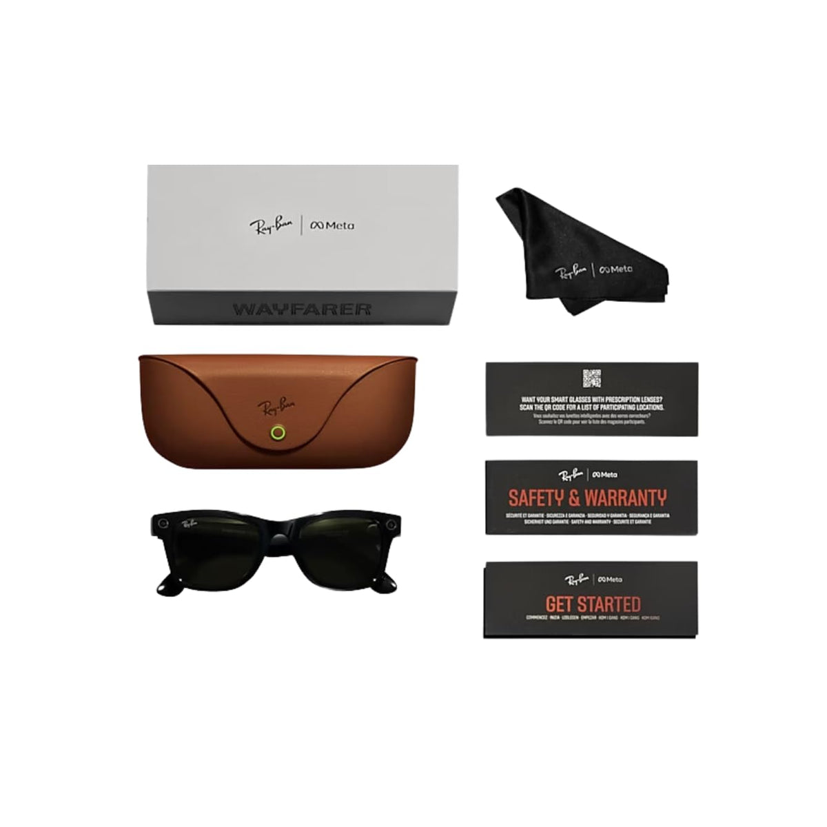 Ray-Ban Meta (Gen 1), Wayfarer, Large Matte Black | Smart AI Glasses for Men, Women â 12 MP Camera, Open-Ear Speakers, Video Recording, Bluetooth â TransitionsÂ® Clear Lenses â Wearable Technology