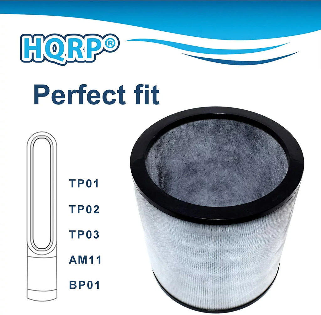 HQRP 2-Pack Filter works with Dyson Pure Cool Link TP02 TP03 TP01 AM11 Tower, Pure Cool Me BP01 Personal Fan Air Purifiers, Suitable with 968126-03 EVO Filter 2nd Generation