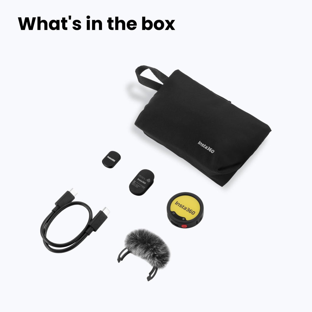 Insta360 Mic Pro (2 TX + 1 RX + Charging Case), Wireless Mini Lavalier Microphone for iPhone/Camera/Android, Video Recording, Vlogging, Bluetooth, Customizable E-Ink Display, 3-Mic Array, 30hrs Use