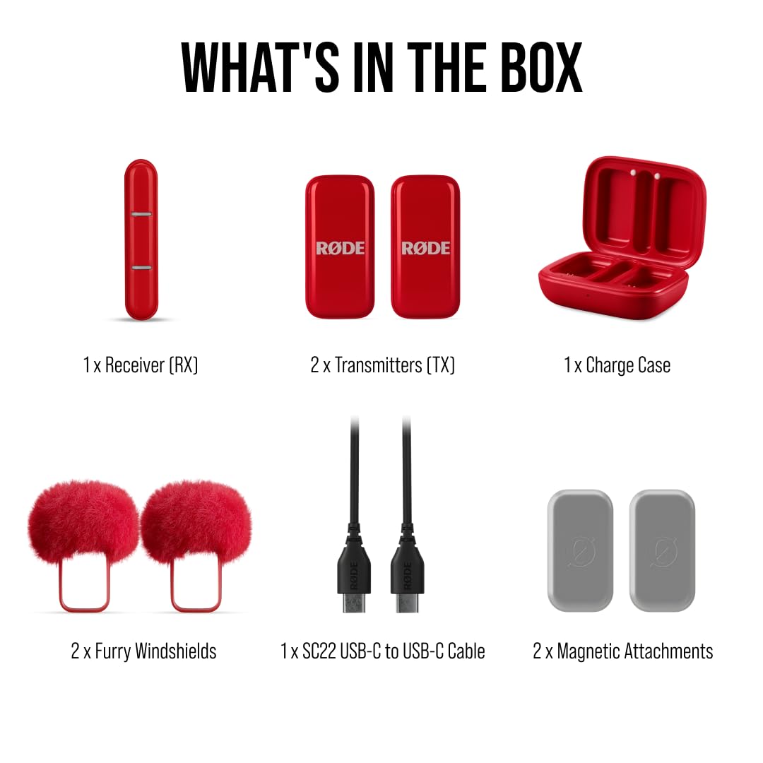 RÃDE Wireless Micro (2 Mics + Charging Case), USB-C for iPhone & Android