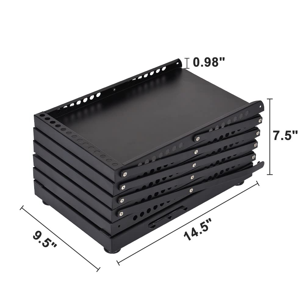 brochure display stand&Foldable Magazine Rack with 5 Pockets for Exhibition and Trade Show (17.7'X14.5'X63')