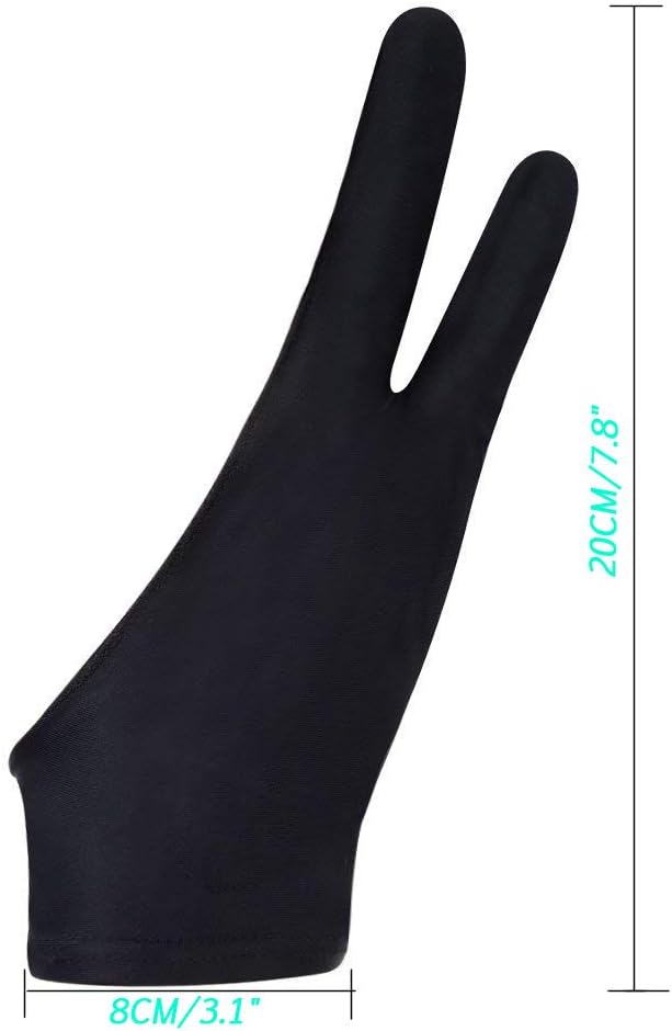 5 Pack Artist Glove for Drawing Tablet, Two-Finger Digital Drawing Gloves
