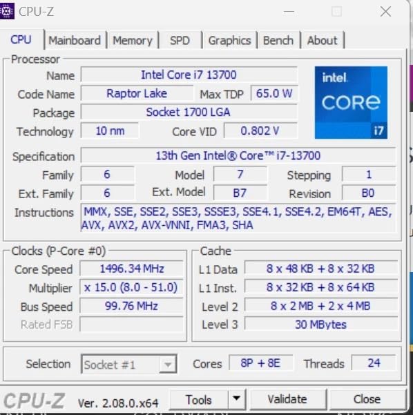 Intel Core i7-13700 16 Core Desktop Processor (Up to 5.2GHz) LGA 1700 â UHD Graphics 770 â 30MB Cache (OEM Tray Version, Cooler Not Included) â Reliable Performance for Entertainment, Home and Office