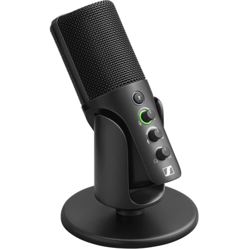 SENNHEISER Professional Profile - USB Cardioid Condenser Microphone & Table Stand, 1.2 m USB-C Cable - Mute Button, Built-in Headphone Jack, Gain, Mix & Volume Control, for PC & Mac,Black