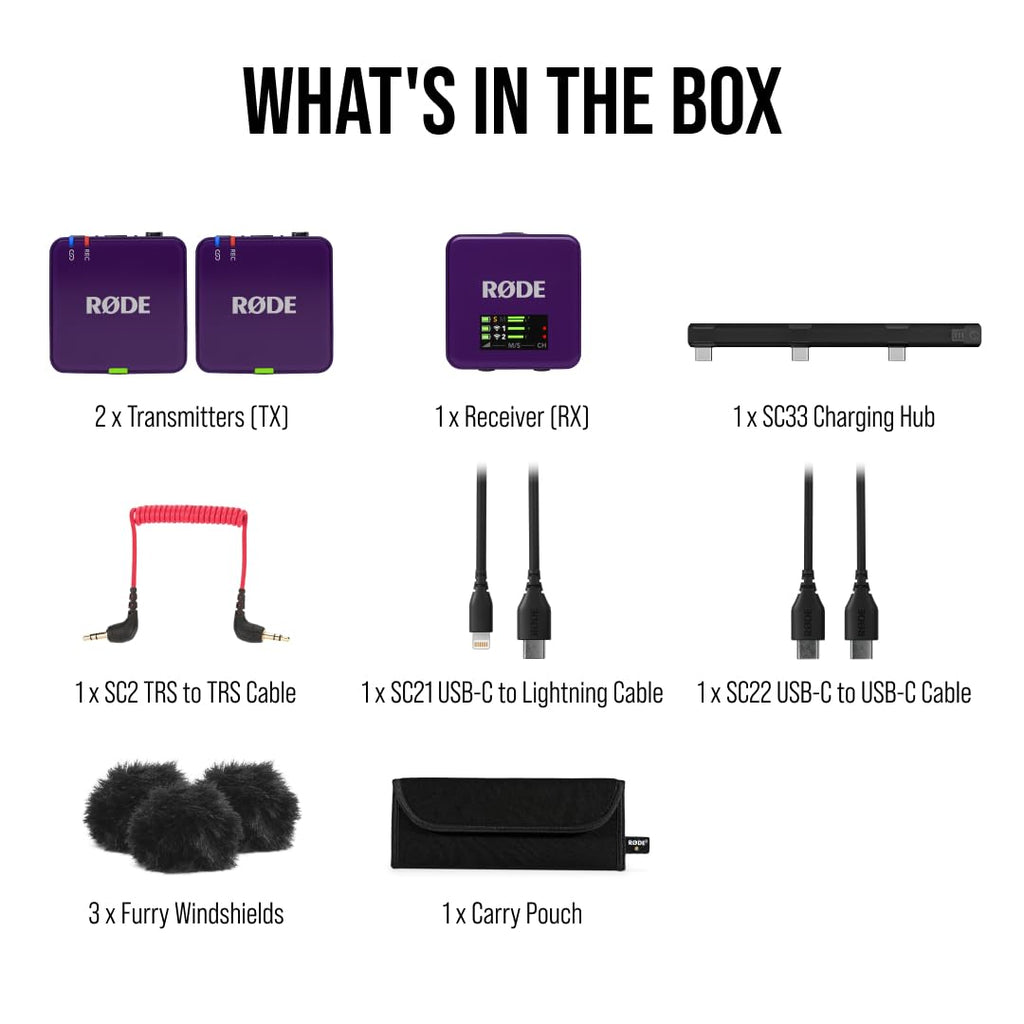 RÃDE Wireless GO (Gen 3) (2 TX + 1 RX + Charging Case), 32-Bit Float