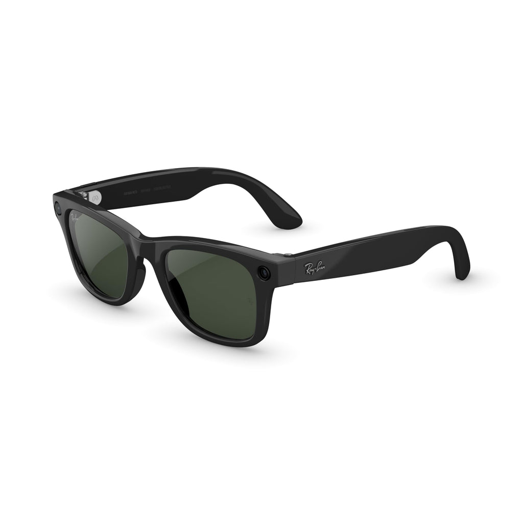 Meta Ray-Ban (Gen 2) Wayfarer Large Smart AI Glasses, Green Lenses