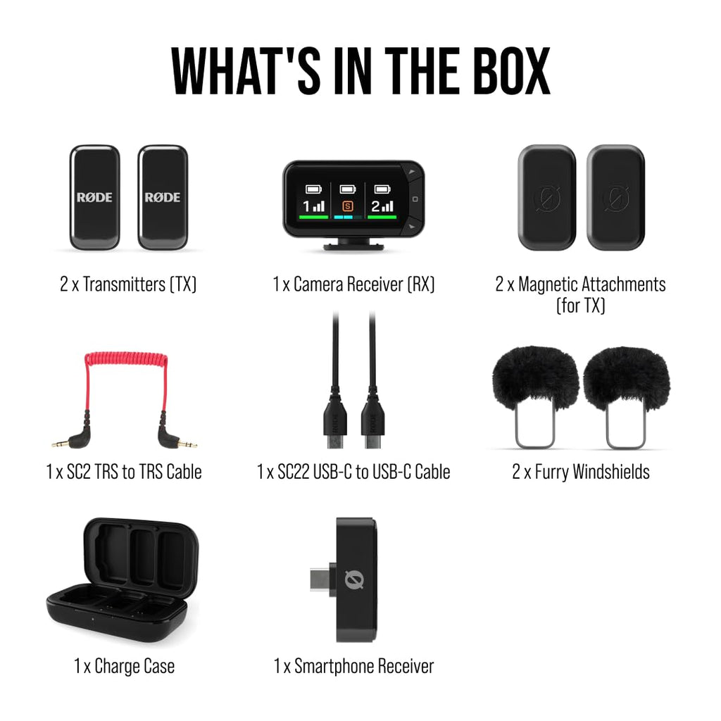 RÃDE Wireless Micro (2 Mics + Charging Case), USB-C for iPhone & Android