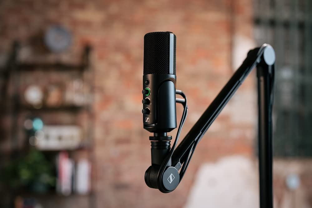 SENNHEISER Professional Profile - USB Cardioid Condenser Microphone & Table Stand, 1.2 m USB-C Cable - Mute Button, Built-in Headphone Jack, Gain, Mix & Volume Control, for PC & Mac,Black