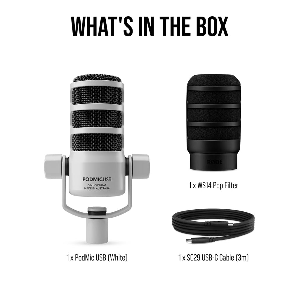 RÃDE PodMic USB Dynamic Broadcast Microphone, XLR + USB-C