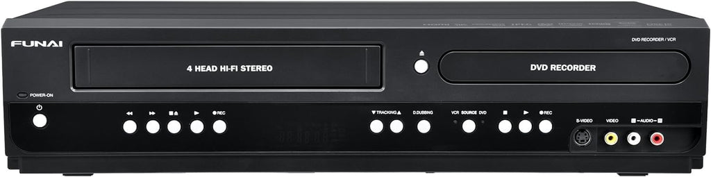 Funai VHS to DVD Recorder VCR Combo w/Remote, HDMI Upconverter Box Bundle (Renewed)