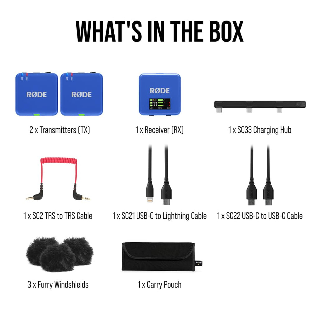 RÃDE Wireless GO (Gen 3) (2 TX + 1 RX + Charging Case), 32-Bit Float