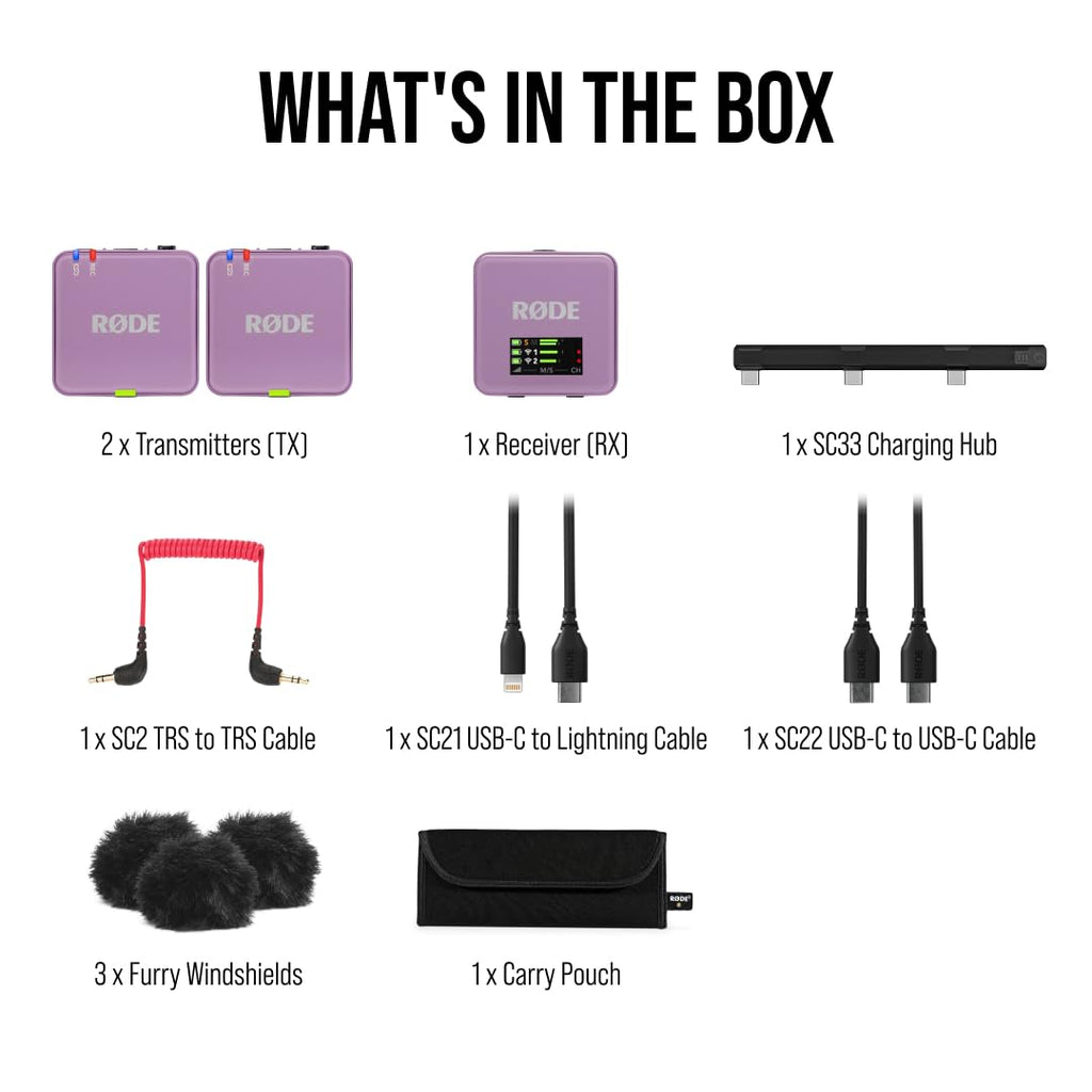 RÃDE Wireless GO (Gen 3) (2 TX + 1 RX + Charging Case), 32-Bit Float